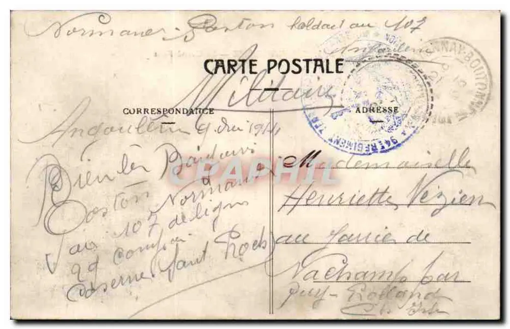 S. J. S. ANGOULÈME — Widok na La Grand Font - Rewers