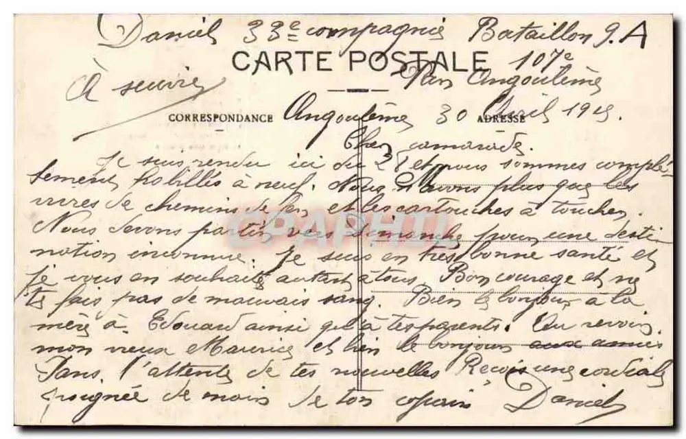 Angoulême - Um Canto do Boulevard de l'Est — J. S. D. - 2401 - Verso