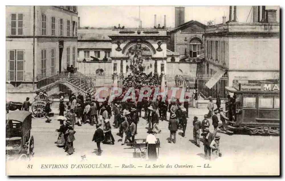 Environ d'Angoulême — Ruelle — La Sortie des Ouvriers — LL. - Recto