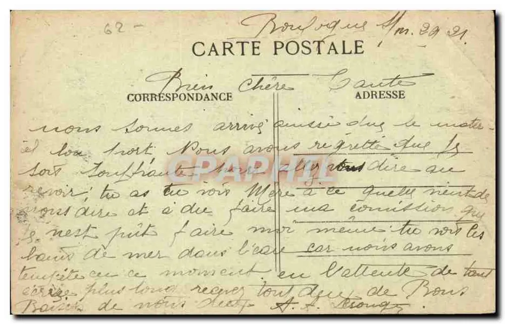 BOULOGNE-sur-MER — De Strand — E.S. 305 - Achterkant