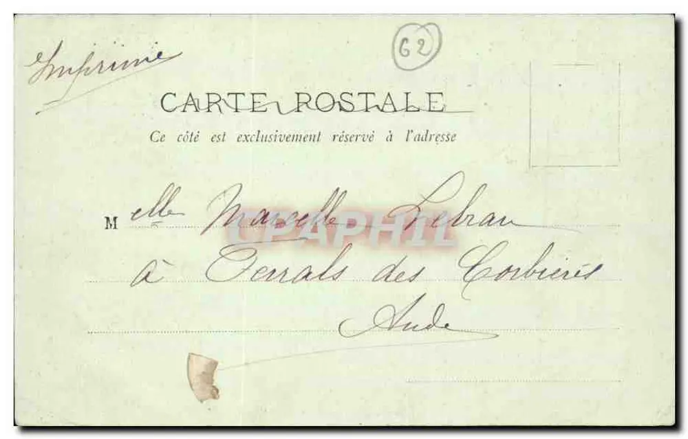 Frau am Meer — Type de Matelote — L.T. Alice — Typ 50.b — Calais - Rückseite