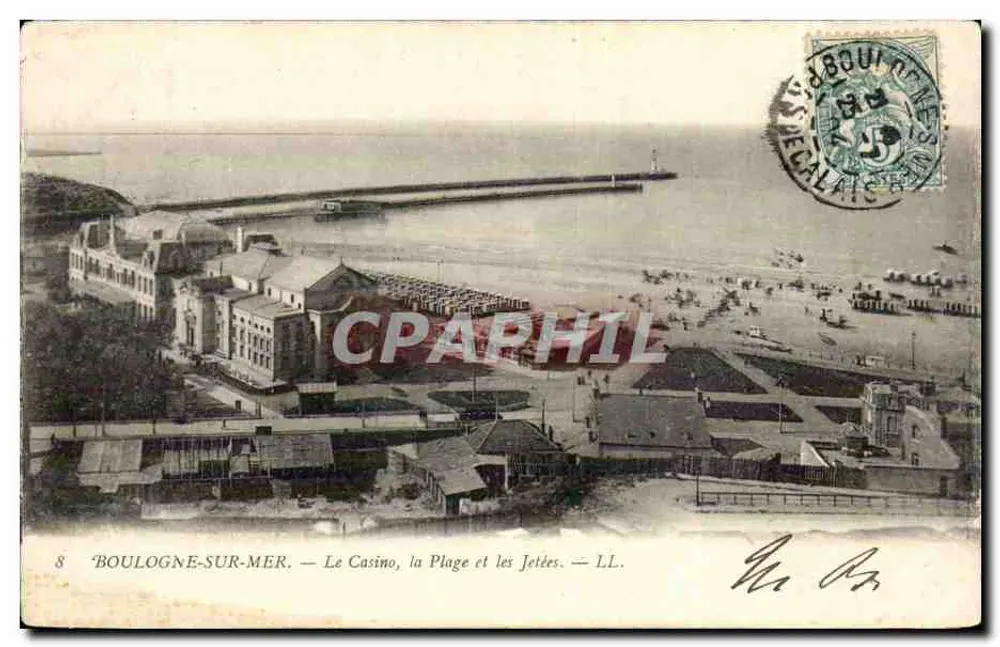 Boulogne-sur-Mer — Das Casino, der Strand und die Piers — L.L. - Vorderseite