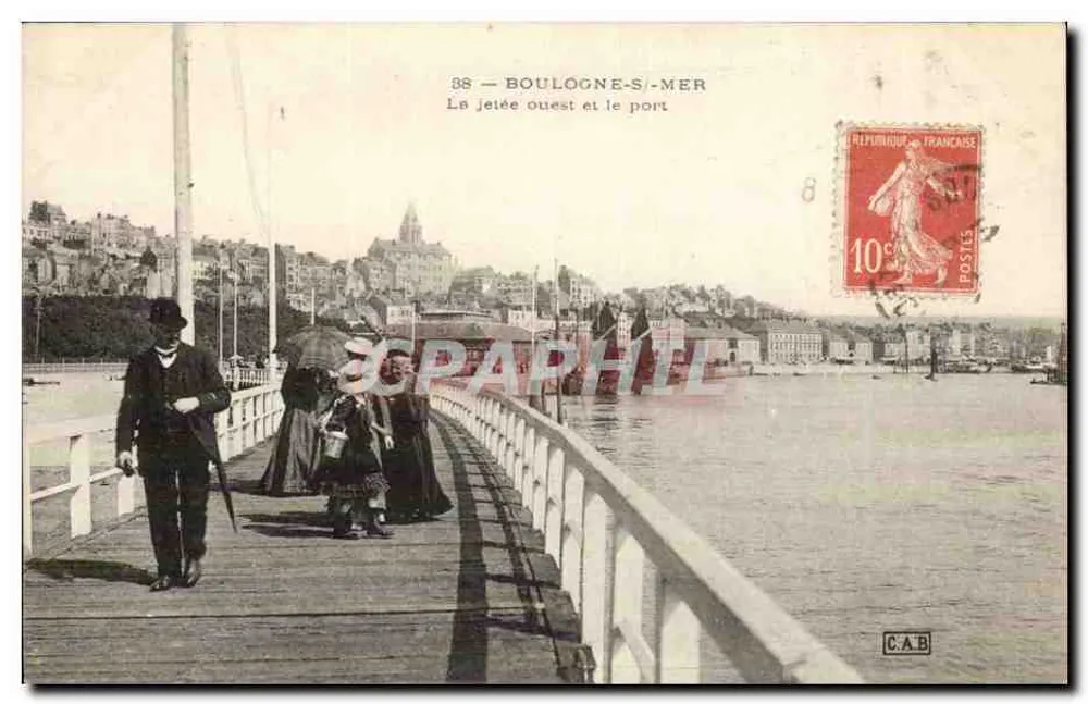 Boulogne-sur-Mer — Die Westpier und der Hafen — C.A.B. - Vorderseite