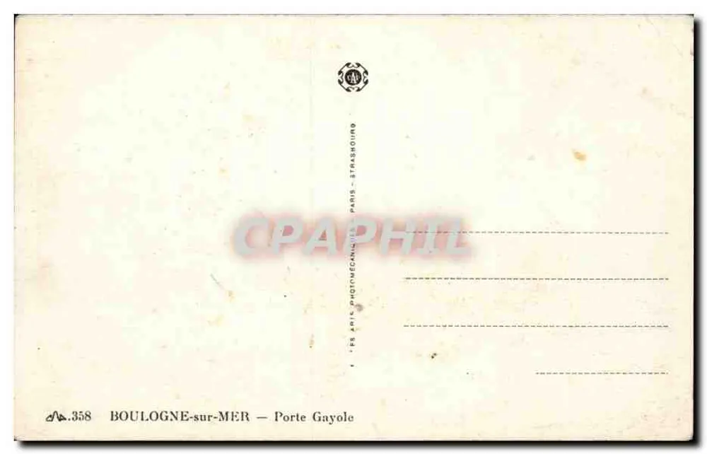 Torre Gayole — Nach dem Krieg 1939 — BOULOGNE-sur-MER — Torre Gayole - Rückseite