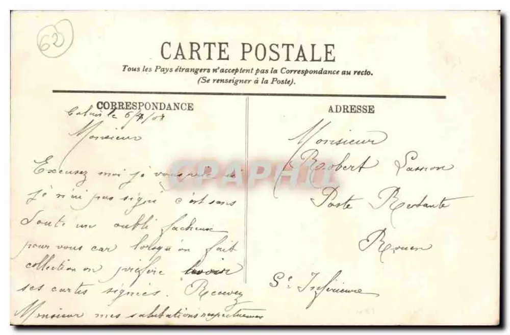 Calais — A Eclusa Carnot — LL. — n°95 - Verso