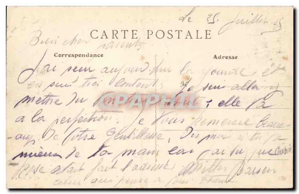 Bully-Grenay (P.-de-C.) — A Postagem — A.M. Bethune - Verso