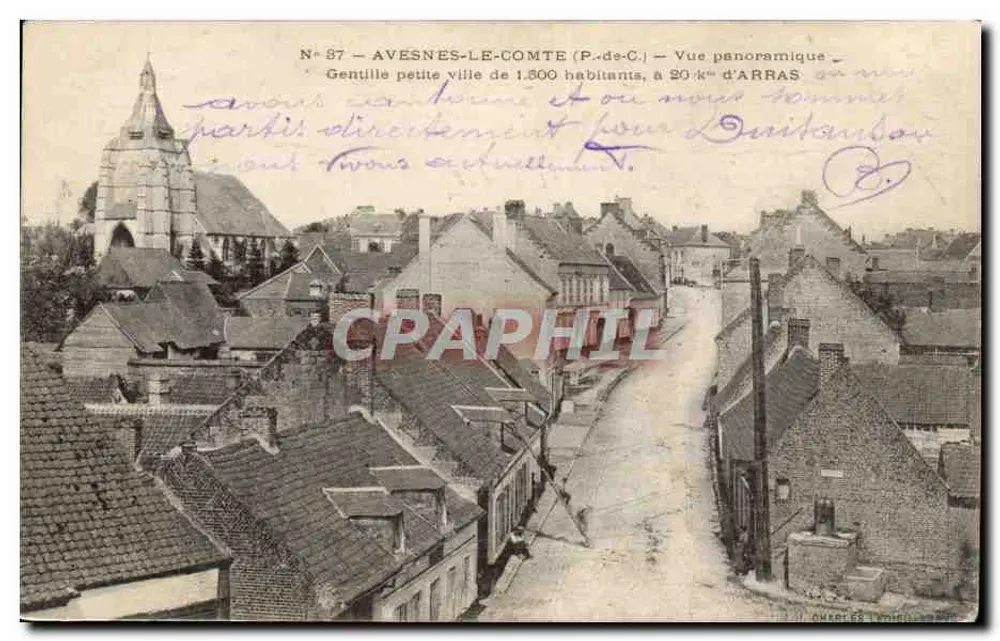 Avesnes-le-Comte (P.-de-C.) — Panoramablick — Nr. 37 — Verlag: A. Longuet, 20h, Paul St. Martin - Vorderseite