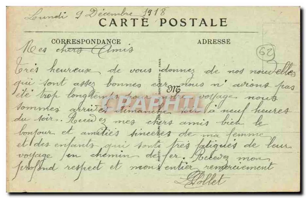Tincques (P.-de-C.) — A Praça — Charles Ledieu, Arras - Verso