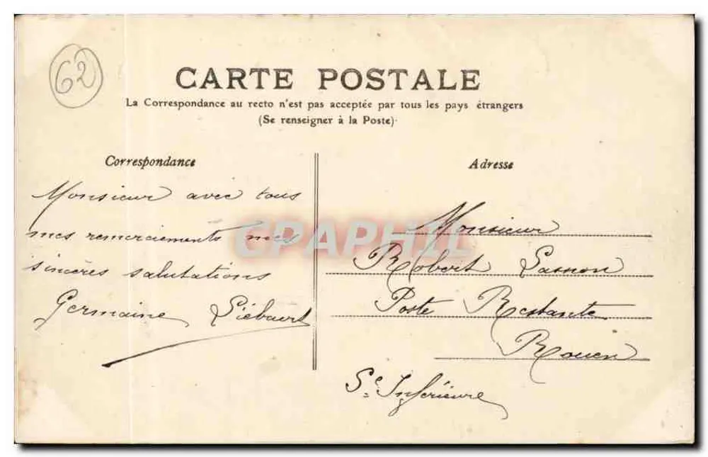 Calais — Der « Courgain » und der Bassin du Paradis — G. Piedbaert - Rückseite