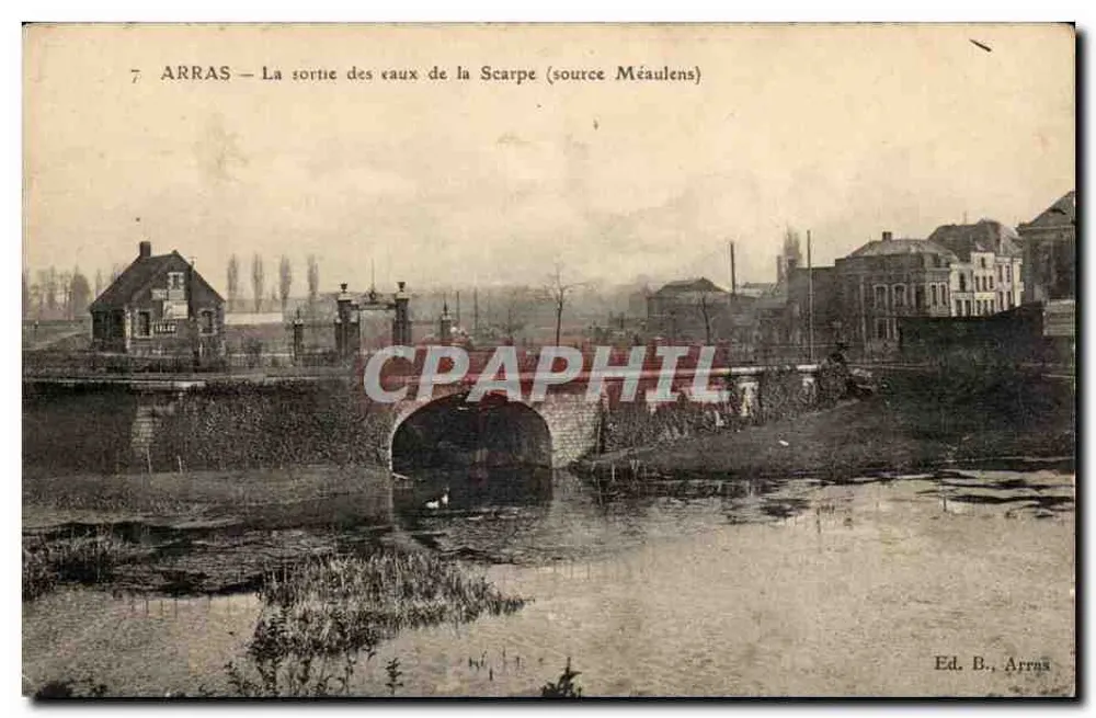 ARRAS — A saída das águas da Scarpe (fonte Méaulens) — Ed. B., Arras - Frente