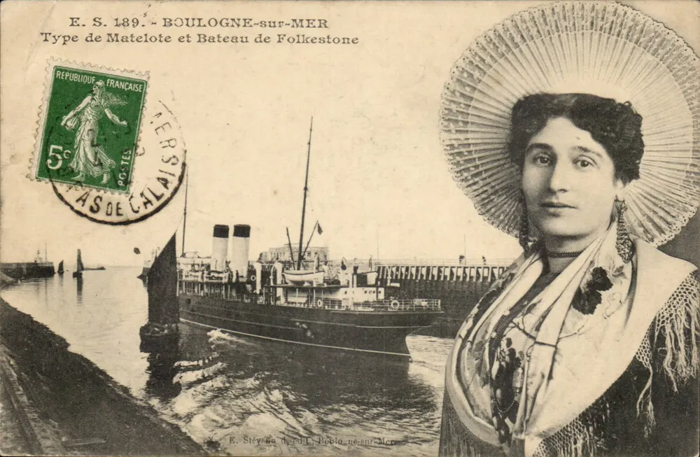 Boulogne-sur-Mer — Typ Matelote und Boot von Folkestone — E. Stévena, Verlag - Vorderseite