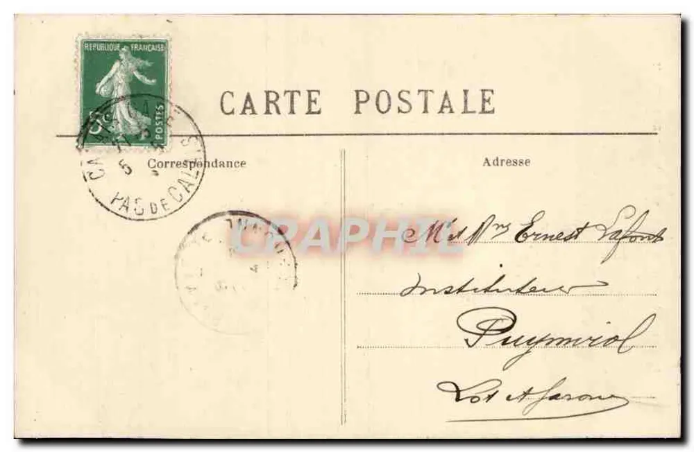 Calais — Rue de la Citadelle und der Glockenturm — Stévenard, Verlag, E.S. 3021 - Rückseite