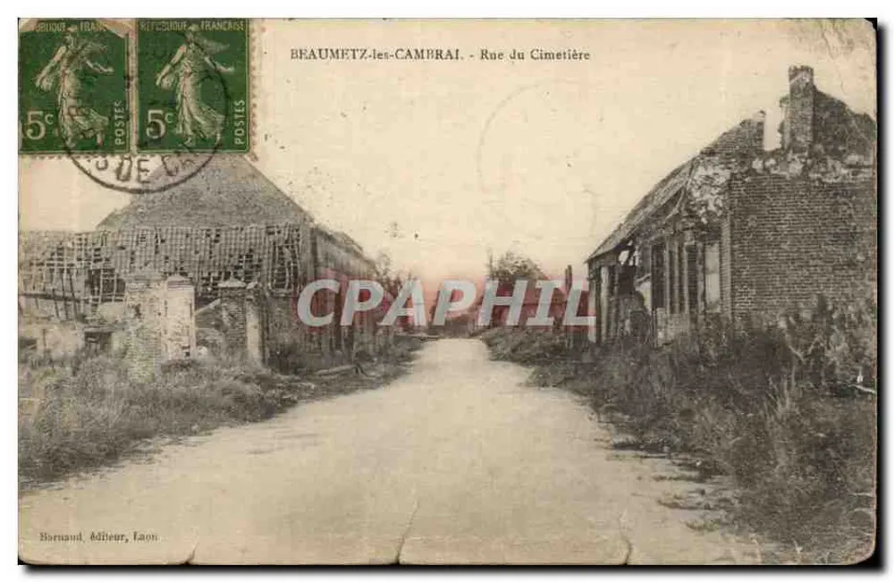 Beaumetz-les-Camprai — Rue du Cimetière — éditeur Hornaud, Laon - Recto