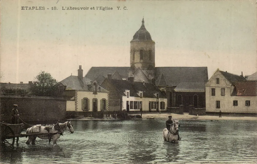 Etaples - Das Tränkbecken und die Kirche — Y.C. n°18 - Vorderseite