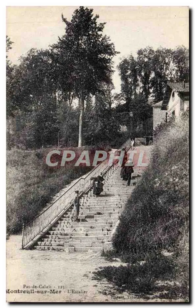 Montreuil-sur-Mer — La escalera — M. T., Imprenta, Limoges - Anverso