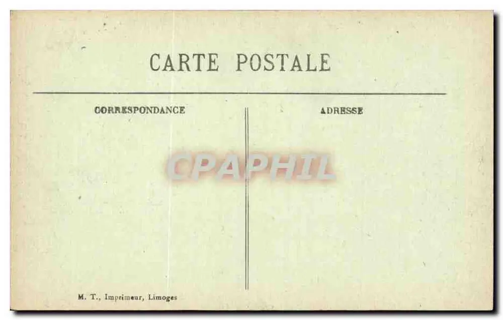 Montreuil-sur-Mer — As Fortificações — Editor M. T., Impressor, Limoges - Verso