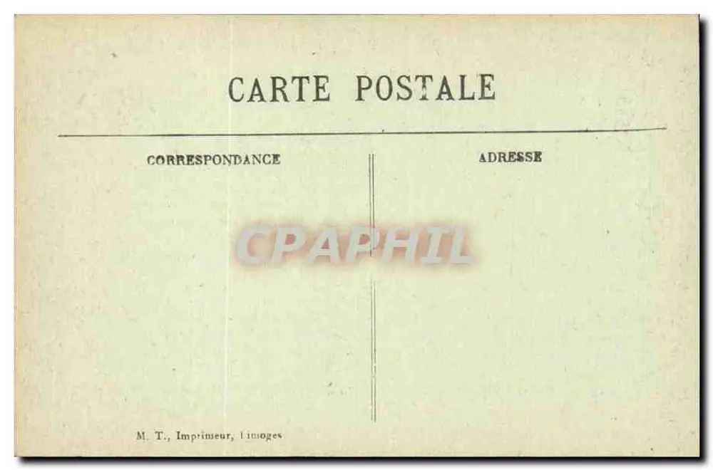Montreuil-sur-Mer — Panoramablick — M. T., Drucker, Limoges - Rückseite