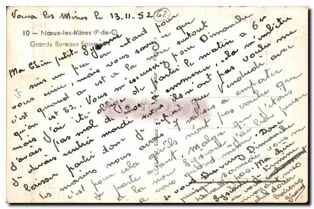 Nœux-les-Mines — Grandes Bureaux — editor C. RÉAULT, n° 10 - Verso