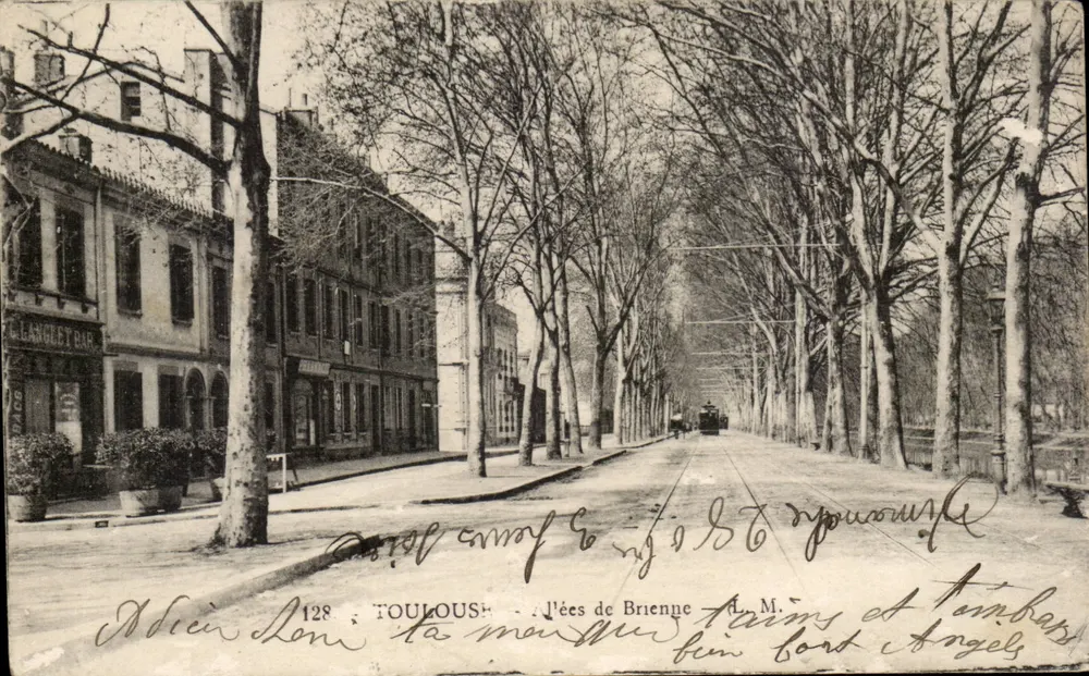 Toulouse — Allées de Brienne, ruas Ramsay e Tombas — Editor L. M. n°128 - Frente