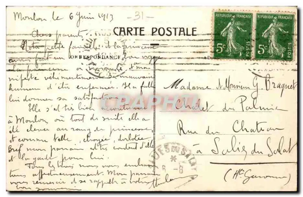 Toulouse — Panoramablick auf die Kaserne Saint-Agne (14. Linie) — Verlag Jérôme - Rückseite