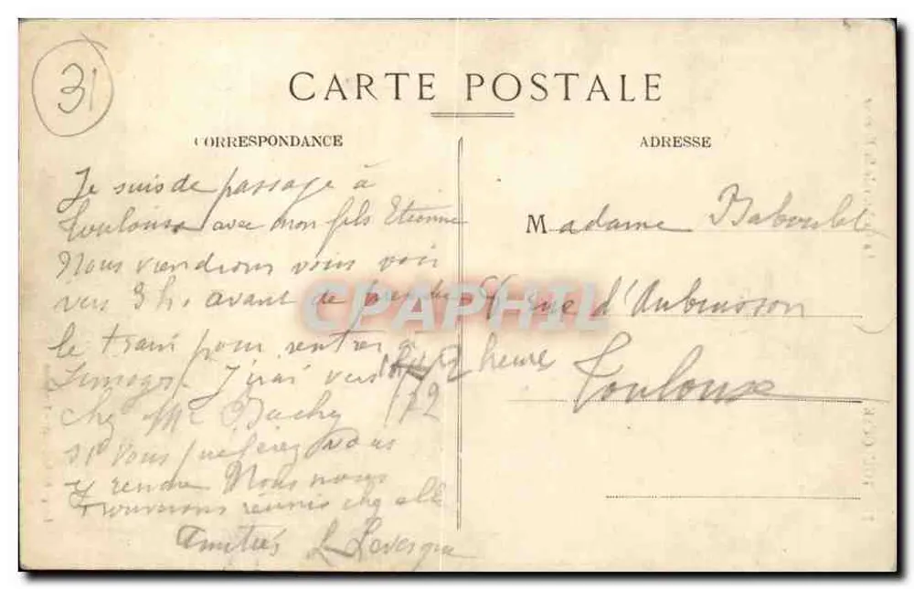 Toulouse — Kathedrale Saint Étienne — Longi-Béchel, Verlag Toulouse - Rückseite