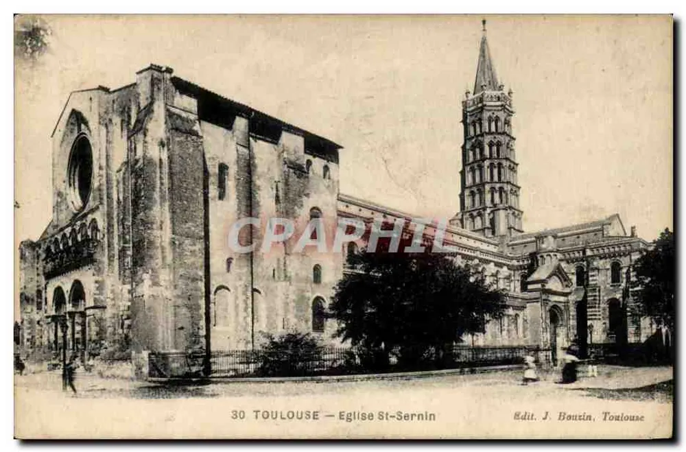 Toulouse — Igreja de Saint-Sernin — Edit. J. Bauxin, Toulouse - Frente