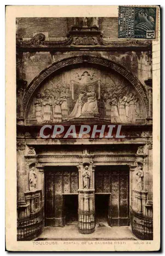 Toulouse - Portal da Dalbade (1537) — Heliógrava Labouche Frères, n°24 - Frente