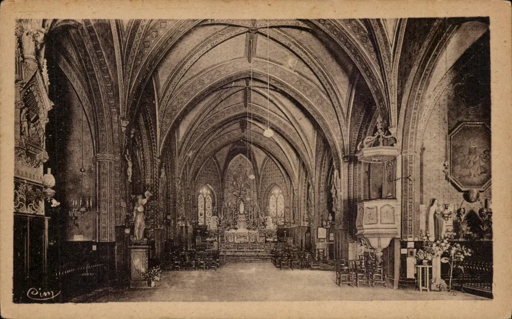 Villefranche-de-Lauragais — Innenansicht der Kirche — C. B. M. Acon - Vorderseite