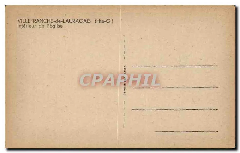 Villefranche-de-Lauragais — Innenansicht der Kirche — C. B. M. Acon - Rückseite