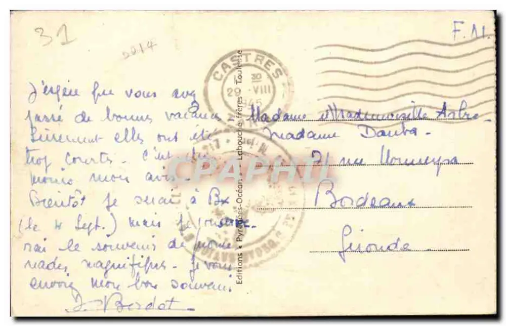 Die Schwarze Berg — Wasserfall bei Saint-Ferreol nahe Revel (Hte-Garonne) — Éditions Laboucuelle, n°282 - Rückseite