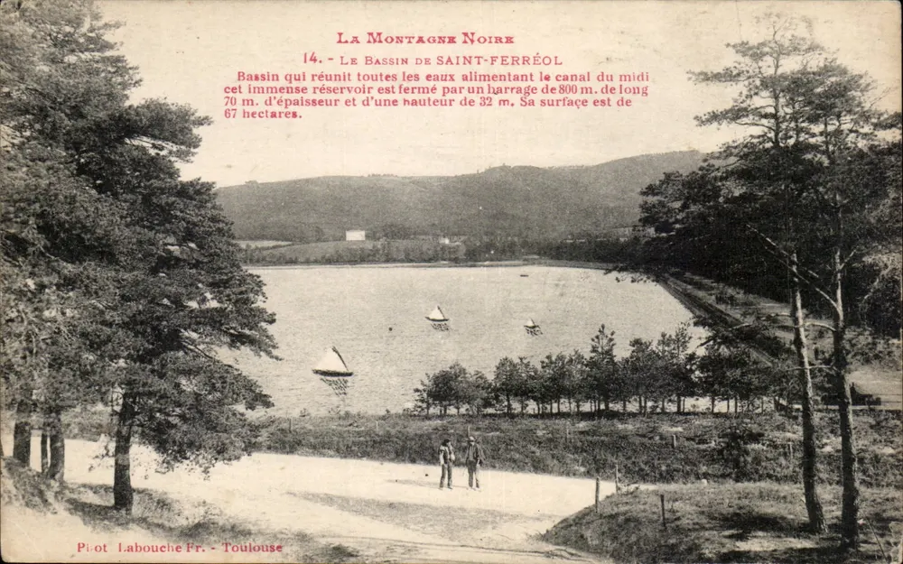 Die Schwarze Berg — Der Saint-Ferréol-See — Pilot Labouche Fr. Toulouse - Vorderseite