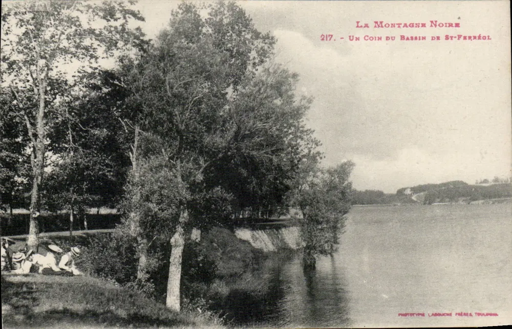 La Montagne Noire — Ein Eckbereich des Bassins von St-Ferréol — Phototype Labouche Frères, Toulouse - Vorderseite