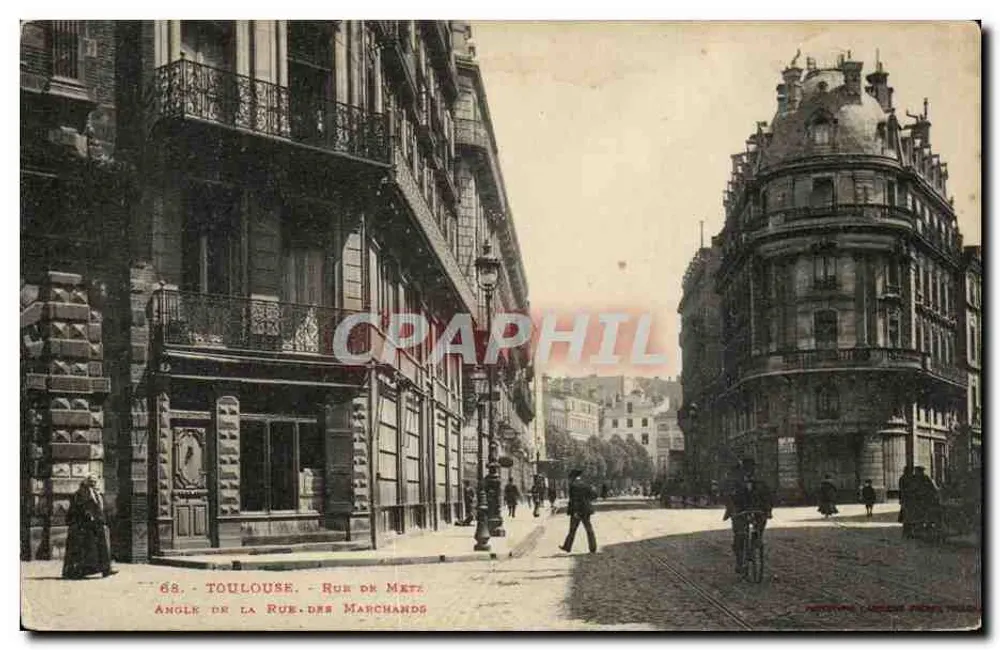 Toulouse - Rue de Metz - Ecke der Rue des Marchands — Verlag Lefebvre, Nr. 68 - Vorderseite