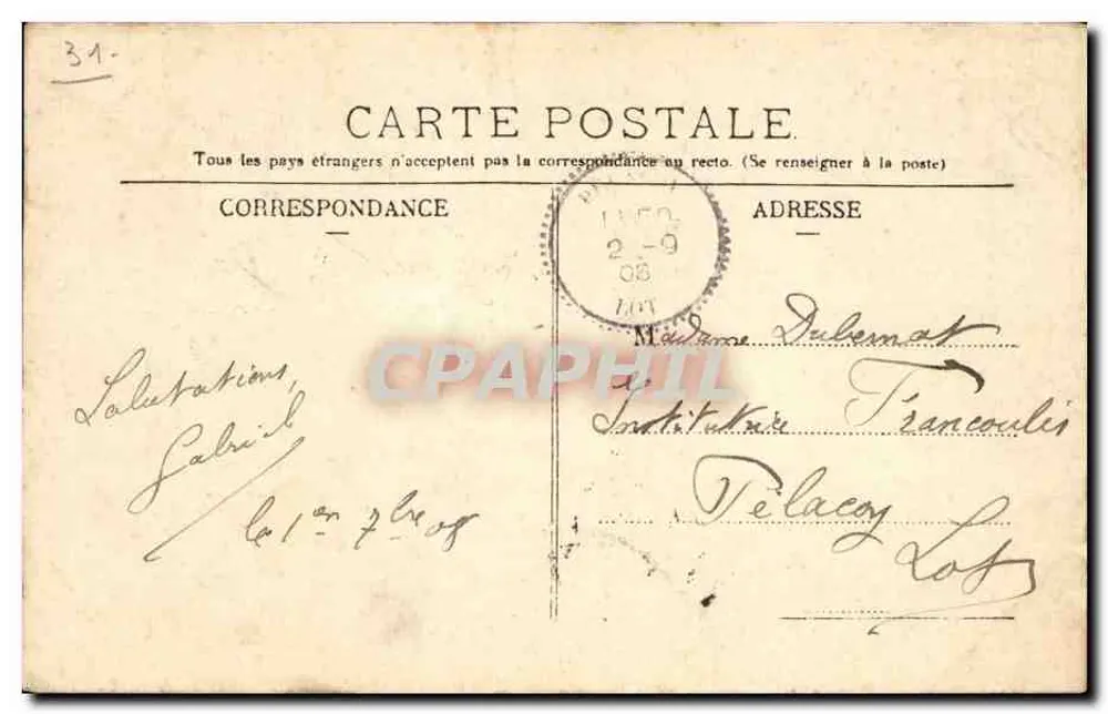 Toulouse — Catedral de São Etienne — editor anônimo, n° 103 - Verso