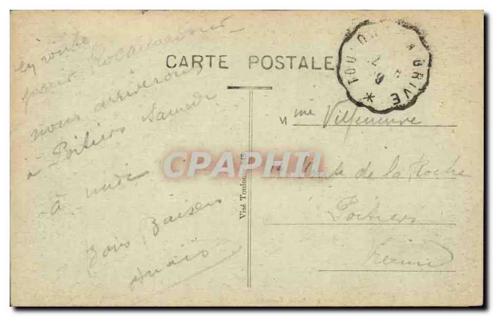Toulouse — Torre dos Augustinos — Editor não identificado, n° 912 - Verso