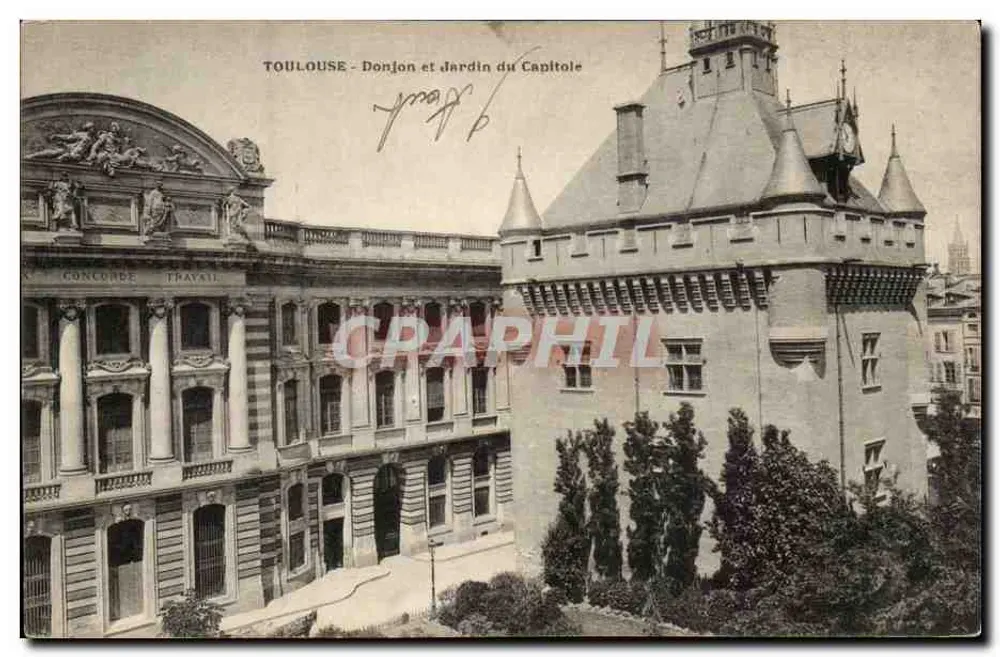Toulouse - Torre e jardim do Capitólio — editor Concorde Travail - Frente