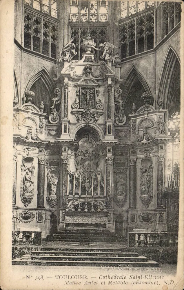 Toulouse — Catedral de São Etienne, Altar-Mestre e Retábulo (conjunto) - Frente
