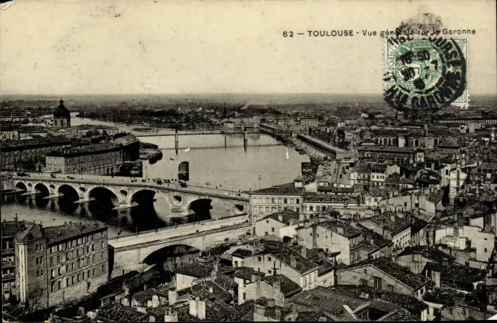 Toulouse — Allgemeiner Blick über die Garonne — Verlag: J. V. B. Probst, Nr. 62 - Vorderseite