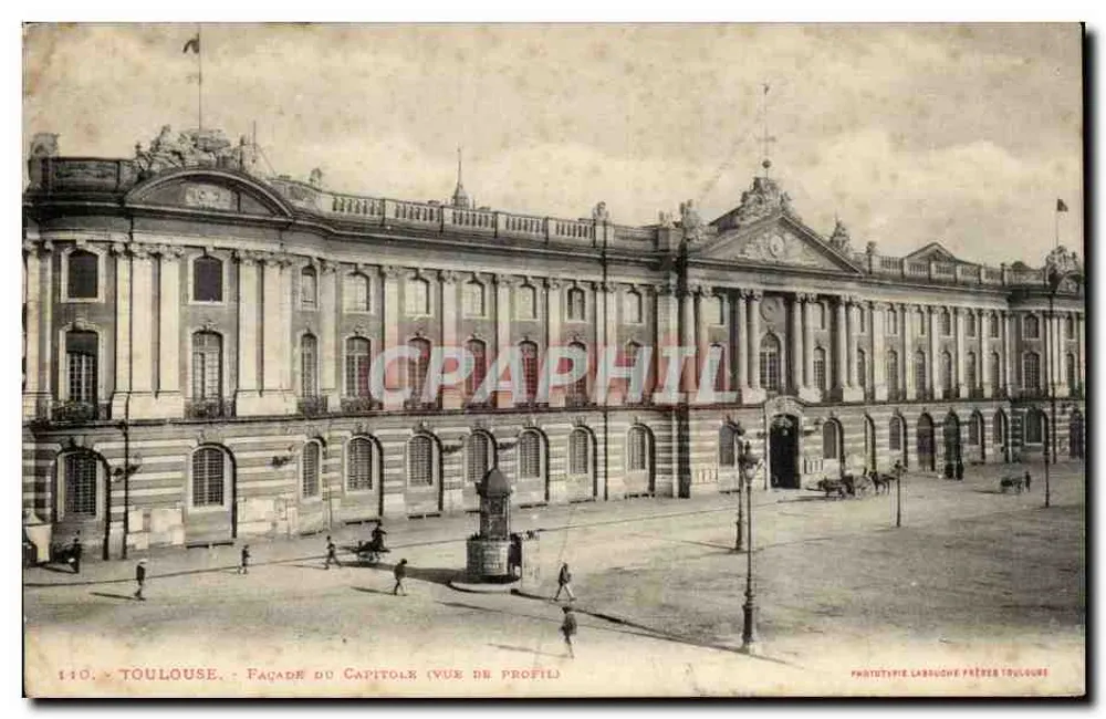 Toulouse - Facha da Catedral (vista de perfil) — Fototipia Labhuche Frères Toulouse, n° 110 - Frente