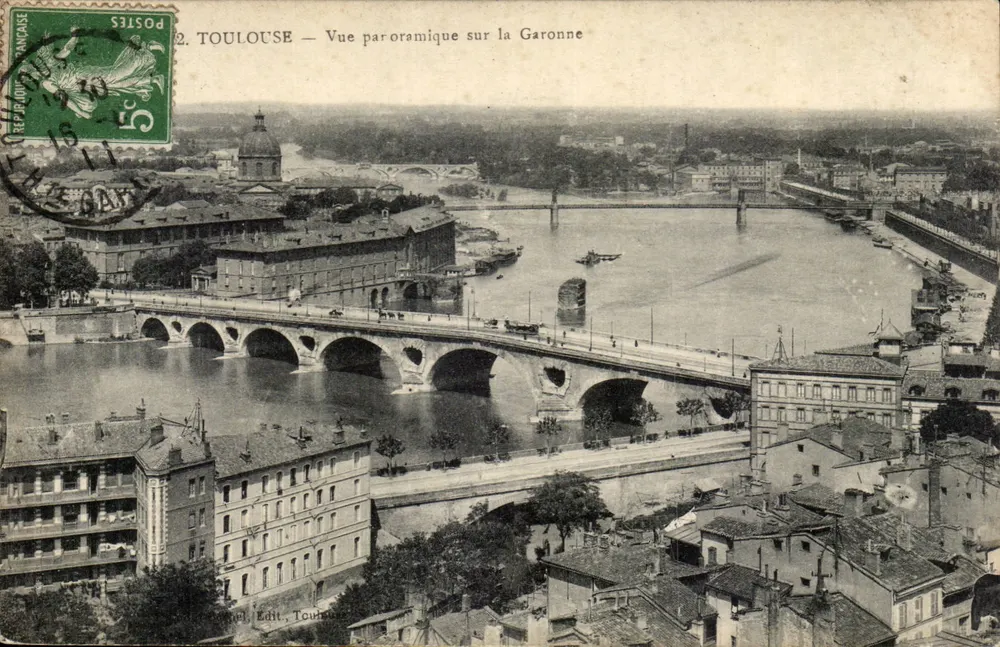 Toulouse — Panoramablick auf die Garonne — Verlag Toubin - Vorderseite