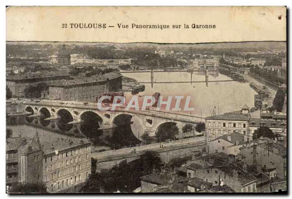 Toulouse — Panoramablick über die Garonne — Édition J. Longi-Bechel - Vorderseite