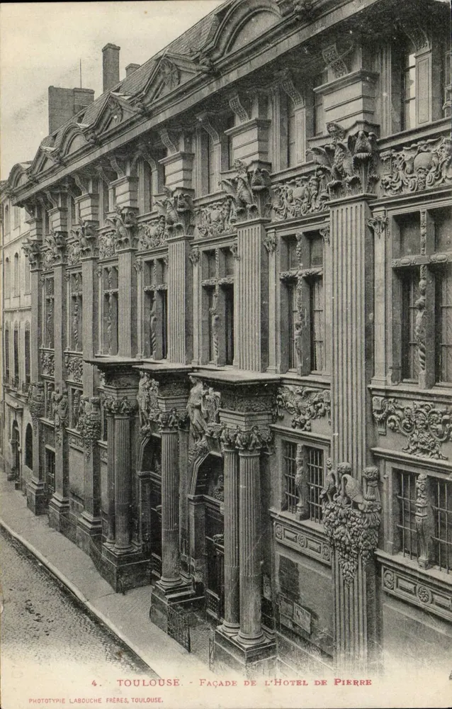Toulouse - Fachada do Hotel de Pierre — Fototipia Labouche Frères, Toulouse, n°4 - Frente