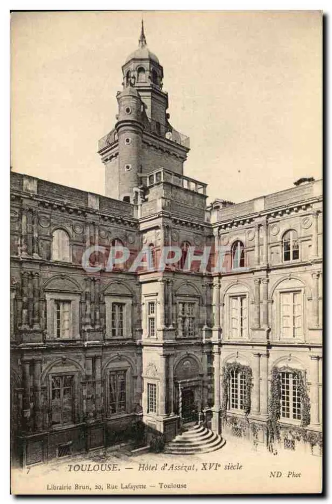 Toulouse — Hotel d'Assizat, século XVI — Livraria Brun, 20 Rue Lafayette - Frente