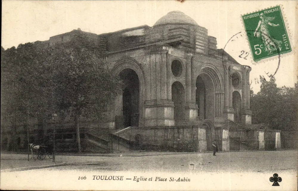 Toulouse — Kirche und Place St-Aubin — unbekannter Verlag, Nr. 106 - Vorderseite