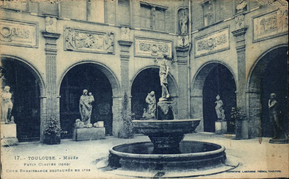 Toulouse - Museu Petit Cloître (1660) - Pátio Renascentista restaurado em 1738 — Editora Lassuche Frères, Toulouse - Frente