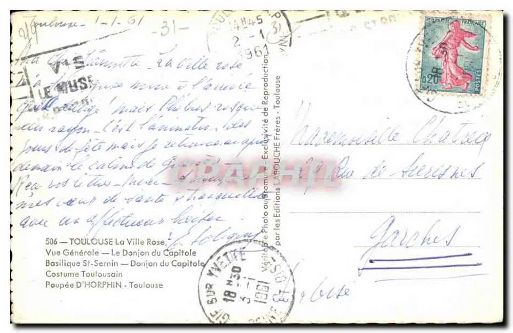 Toulouse — Boneca Toulousaine — Éditions LAROUCHE Frères - Verso