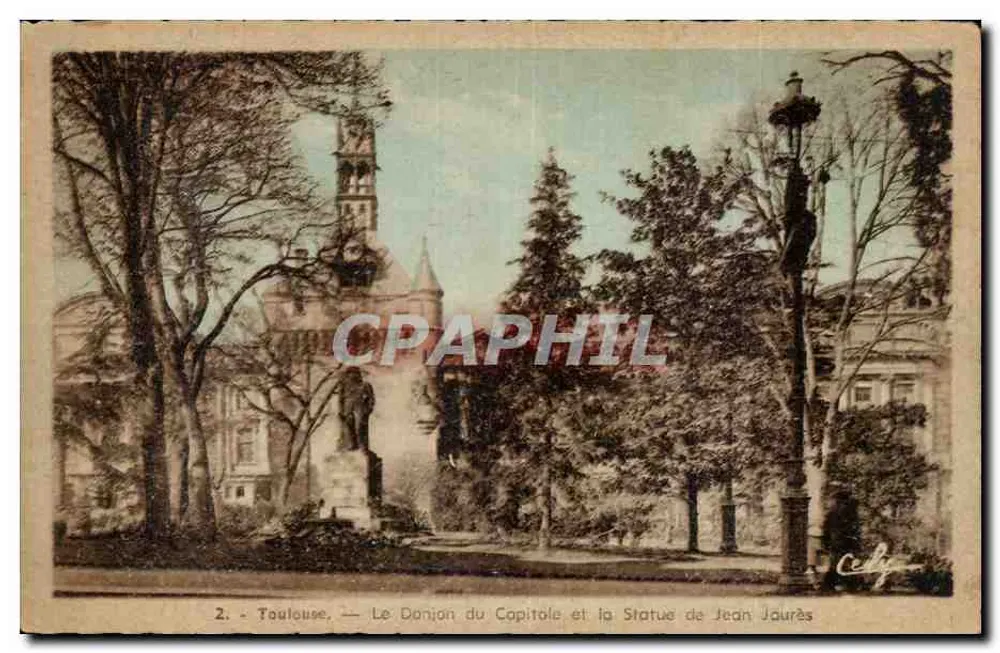 Toulouse — Der Turm des Capitole und die Statue von Jean Jaurès — Marcel Pendautes - Vorderseite