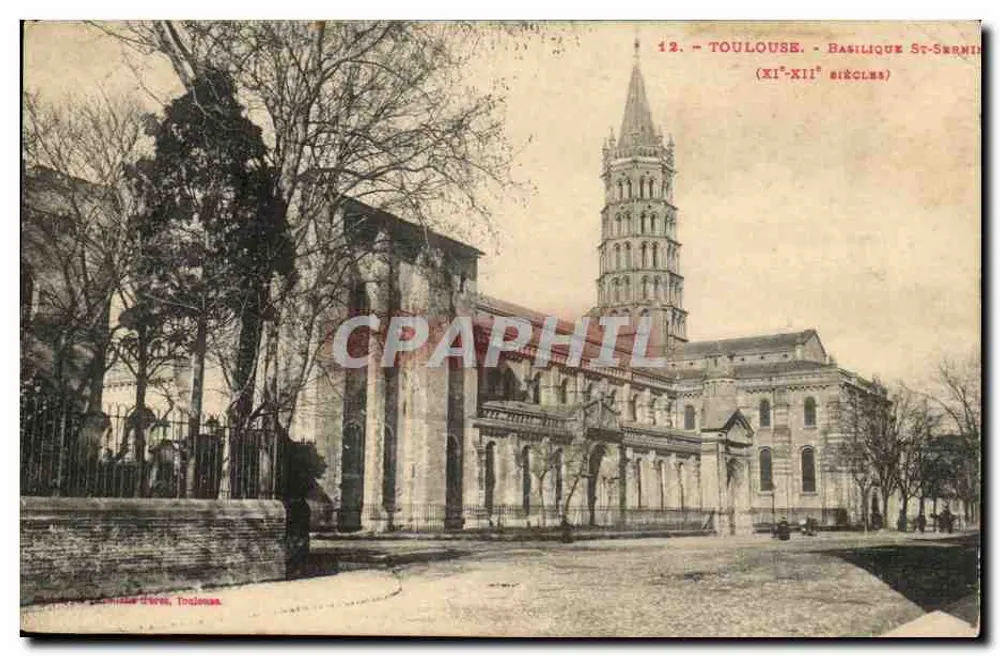 Toulouse - Basílica de São Sernin — Séculos XI-XII — Editor: Edições Frères Toulouse, n°12 - Frente