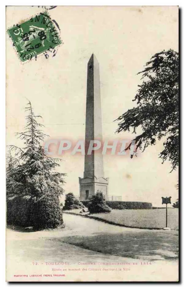 Toulouse — Coluna comemorativa de 1834 — Fototipia Lardouche Frères, Toulouse - Frente