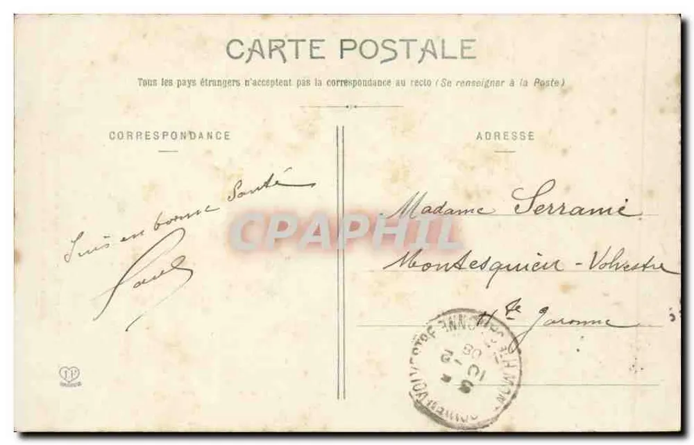 Toulouse — Coluna comemorativa de 1834 — Fototipia Lardouche Frères, Toulouse - Verso
